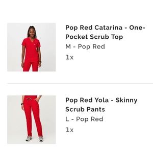 FIGS POP Red Scrub Set!